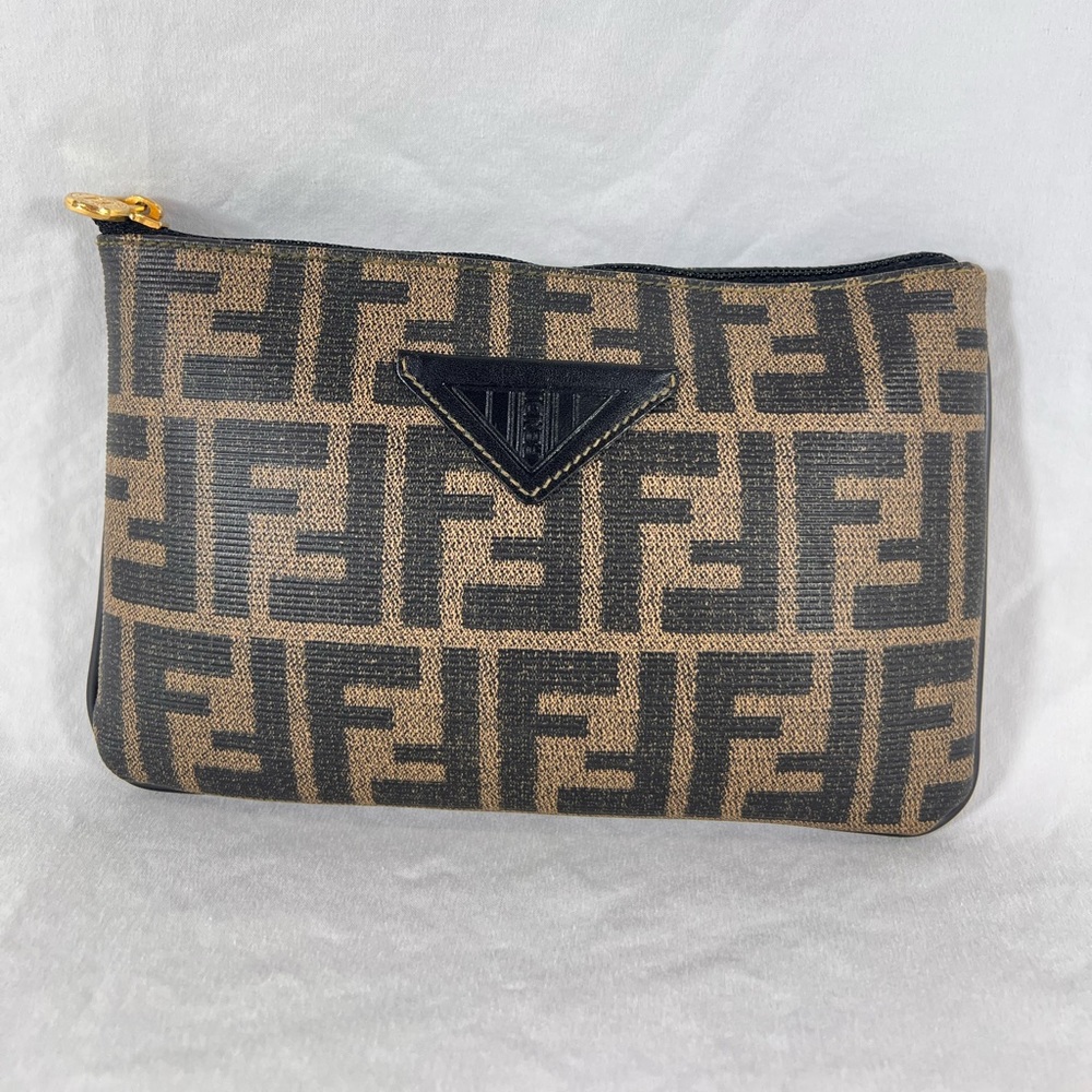 FENDI Authentic Zucca Clutch Cosmetic Toiletry Bag Made in Italy